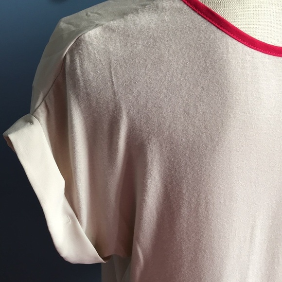 Maurices beige fucsia embroidered sleeveless crew neck top size L - Picture 3 of 10